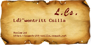 Löwentritt Csilla névjegykártya